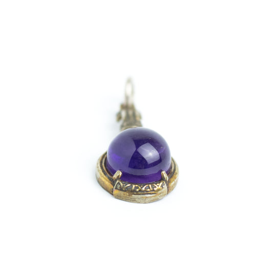 Art Deco Antique Silver Pendant with Amethyst