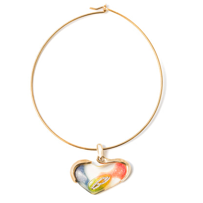 Christian Lacroix Vintage Jewelry Set with Rainbow Resin Hearts