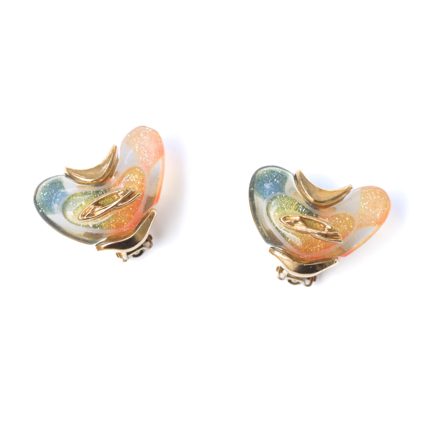 Christian Lacroix Vintage Jewelry Set with Rainbow Resin Hearts