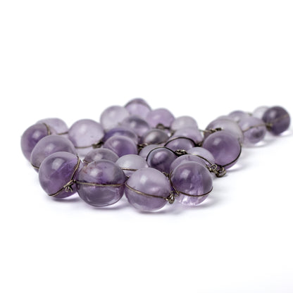 Antique Amethyst Pool of Light Graduated Bead Necklace from Early 20th Century