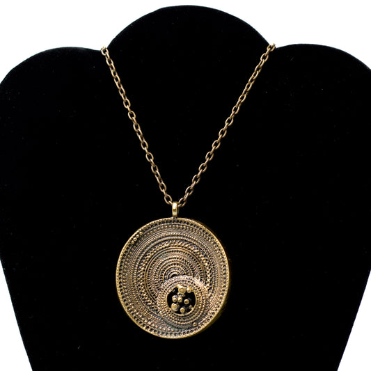 Jorma Laine Sombrero Bronze Pendant Necklace for Turun Hopea, Finland