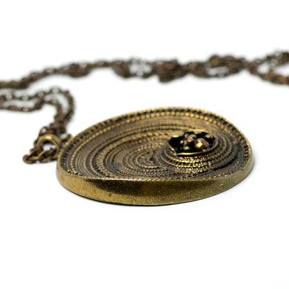 Jorma Laine Sombrero Bronze Pendant Necklace for Turun Hopea, Finland