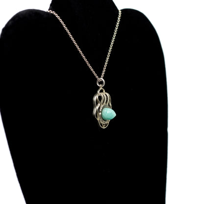 Vintage Theodor Fahrner Silver Pendant with Amazonite Bullet Cabochon