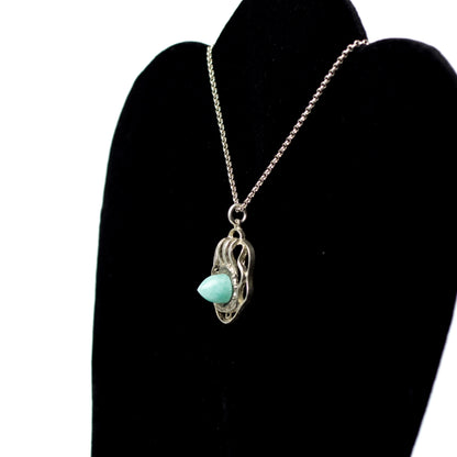 Vintage Theodor Fahrner Silver Pendant with Amazonite Bullet Cabochon