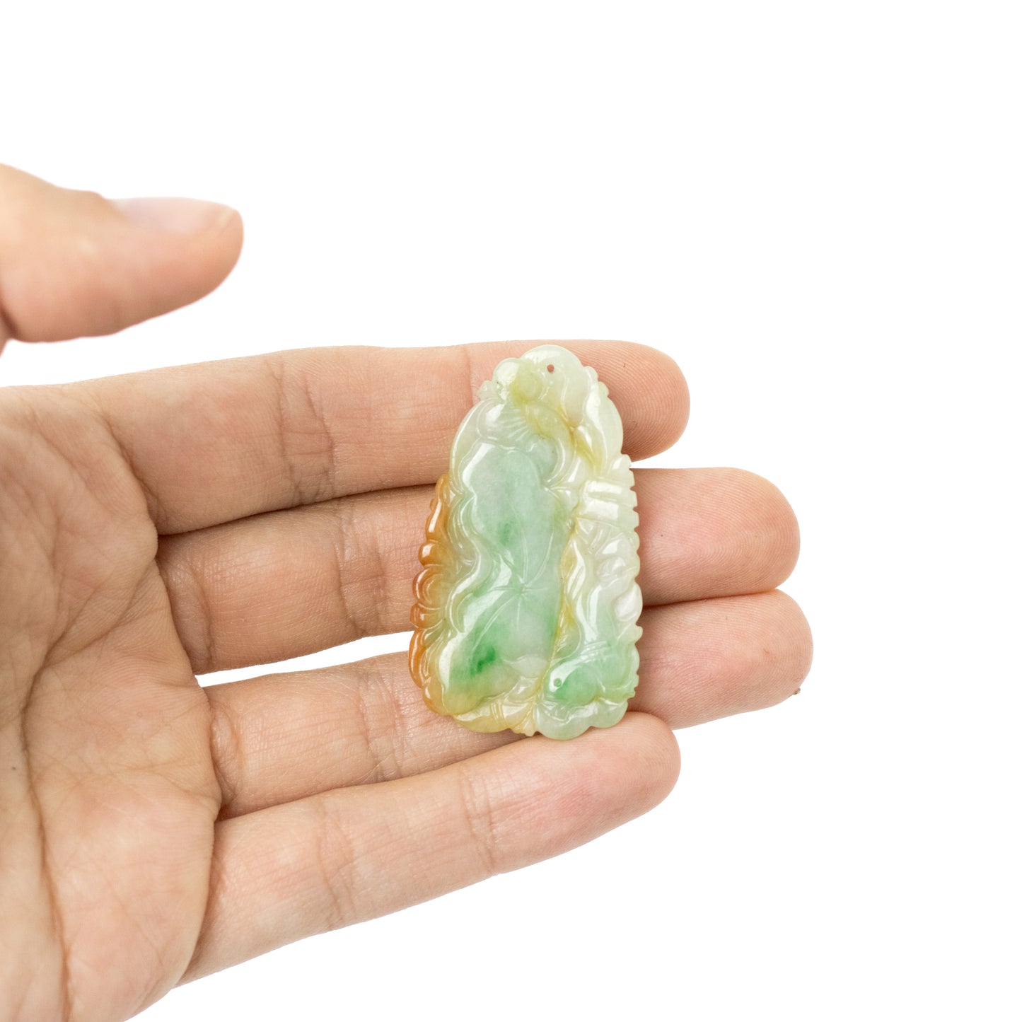 Vintage Carved Natural Jadeite Jade Pendant