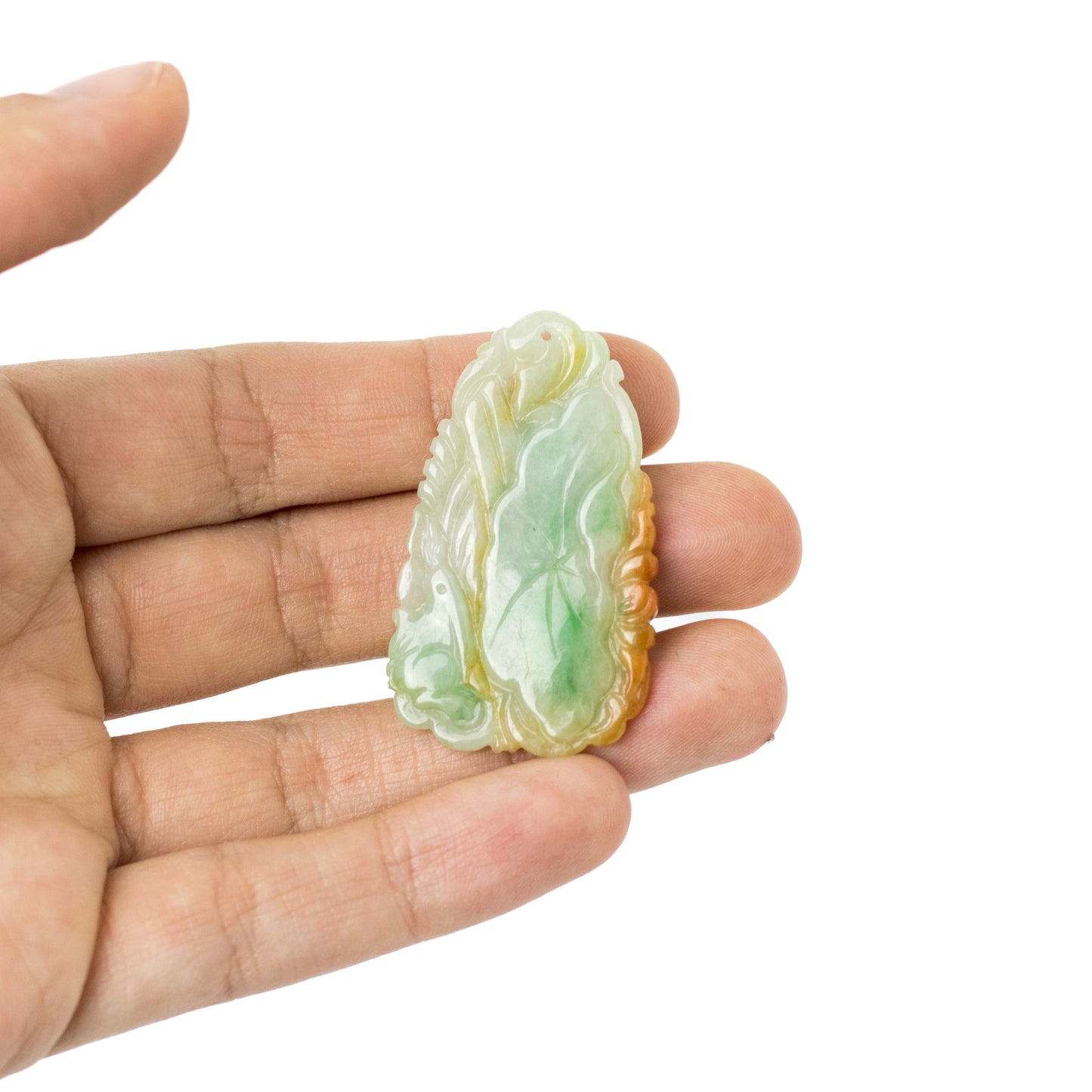 Vintage Carved Natural Jadeite Jade Pendant