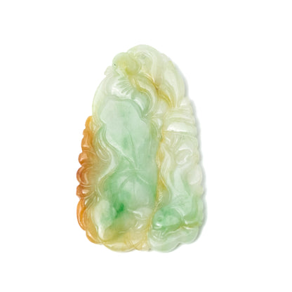 Vintage Carved Natural Jadeite Jade Pendant
