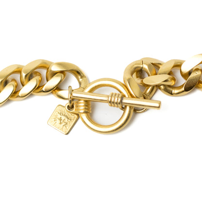 Vintage Anne Klein Matte Gold Lion Head Choker Necklace in Matte Gold