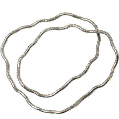 Vintage 1980s Silver Tone Malleable Snake Brutalist Necklace