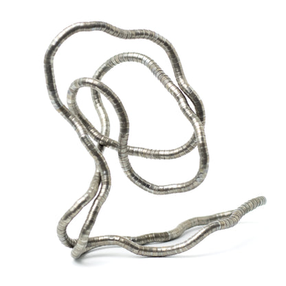 Vintage 1980s Silver Tone Malleable Snake Brutalist Necklace