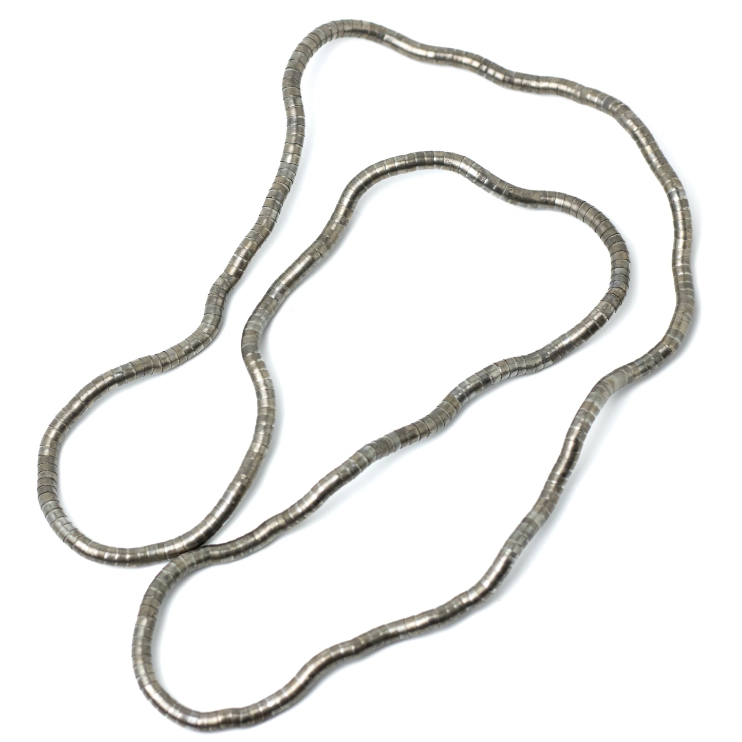 Vintage 1980s Silver Tone Malleable Snake Brutalist Necklace