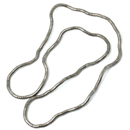 Vintage 1980s Silver Tone Malleable Snake Brutalist Necklace