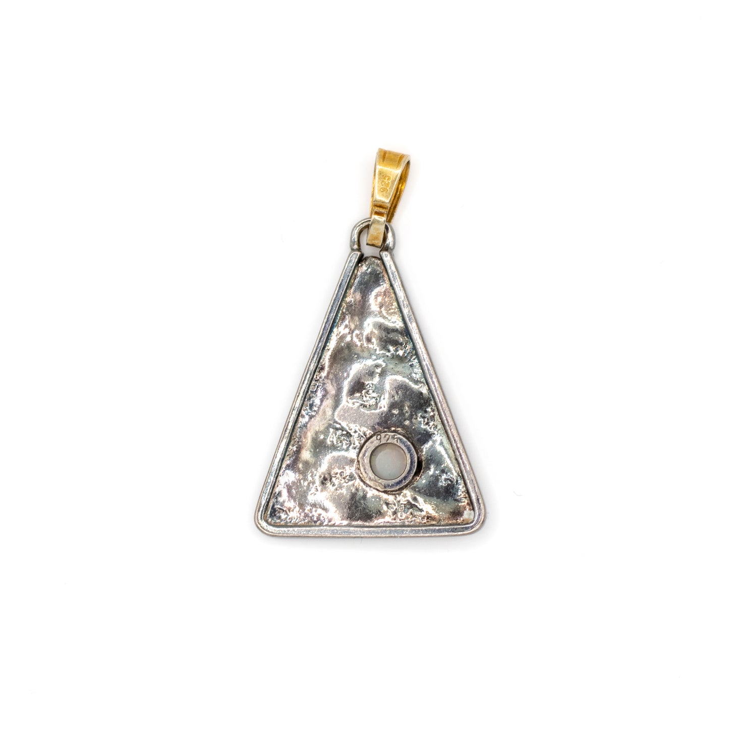 Sterling Silber Vintage Natürlicher Opal Dreiecksanhänger