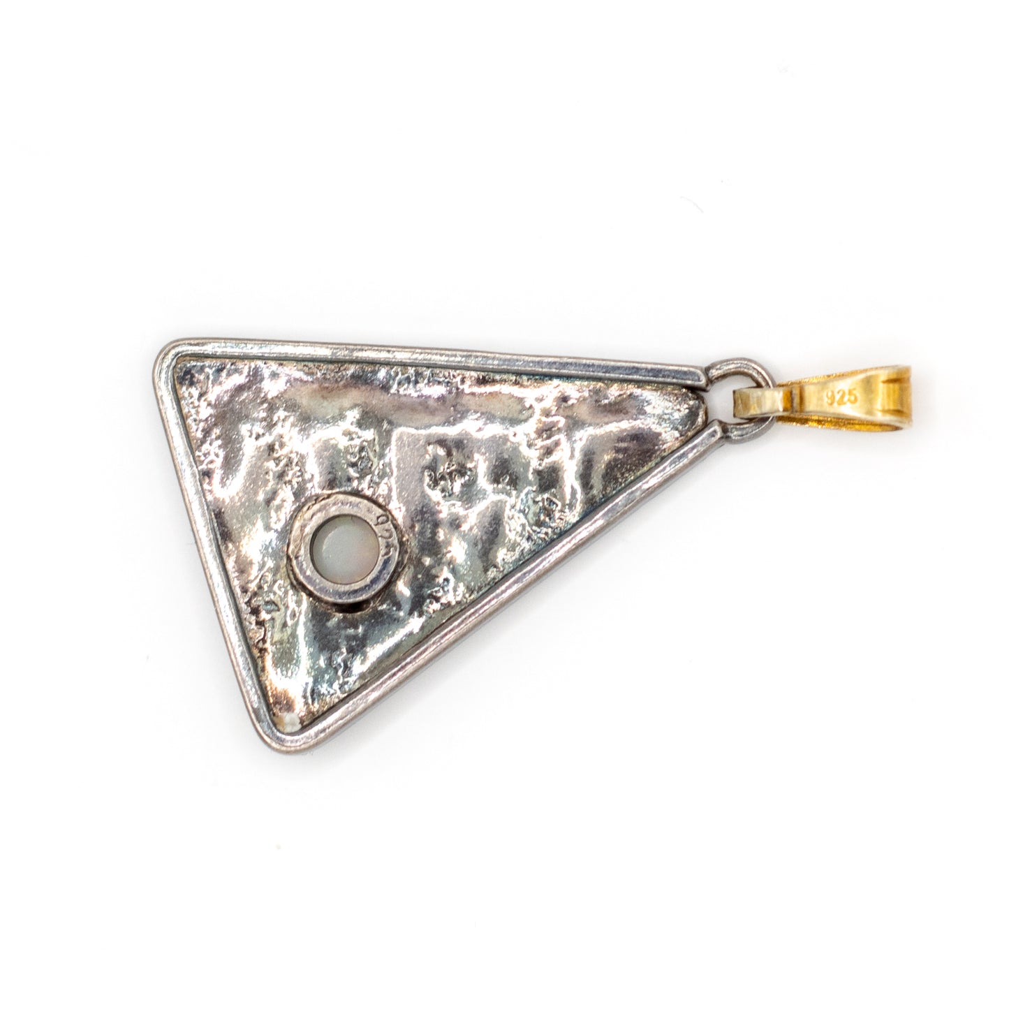 Sterling Silber Vintage Natürlicher Opal Dreiecksanhänger