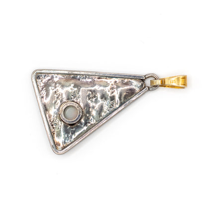 Sterling Silber Vintage Natürlicher Opal Dreiecksanhänger