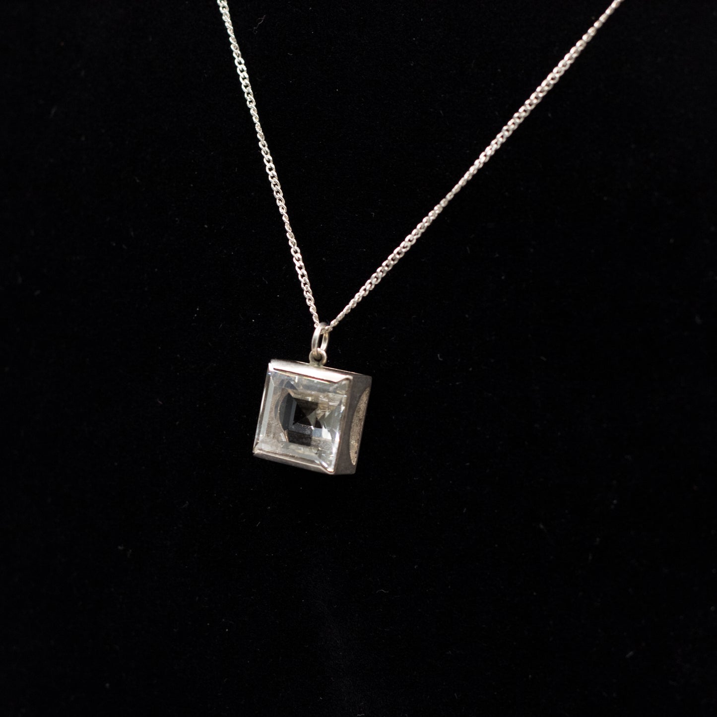 Pendentif vintage en argent et cristal de roche Bengt Hallberg