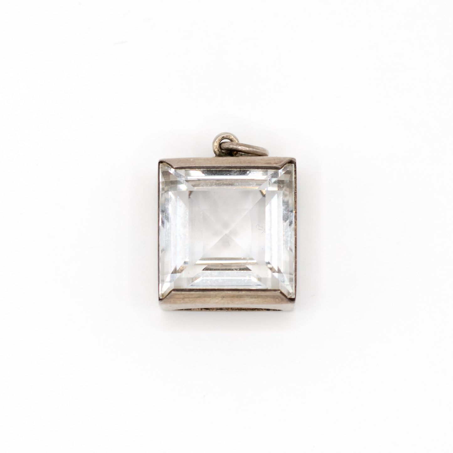 Pendentif vintage en argent et cristal de roche Bengt Hallberg