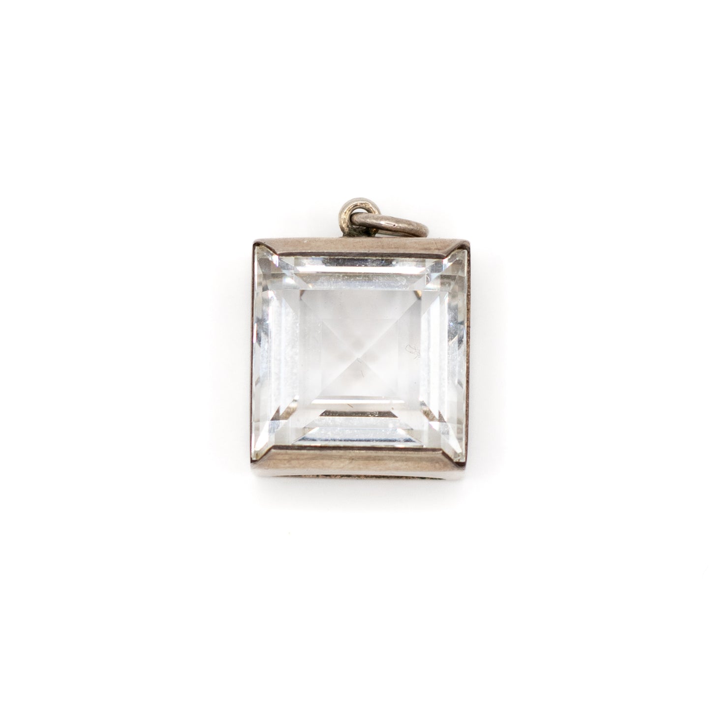 Pendentif vintage en argent et cristal de roche Bengt Hallberg
