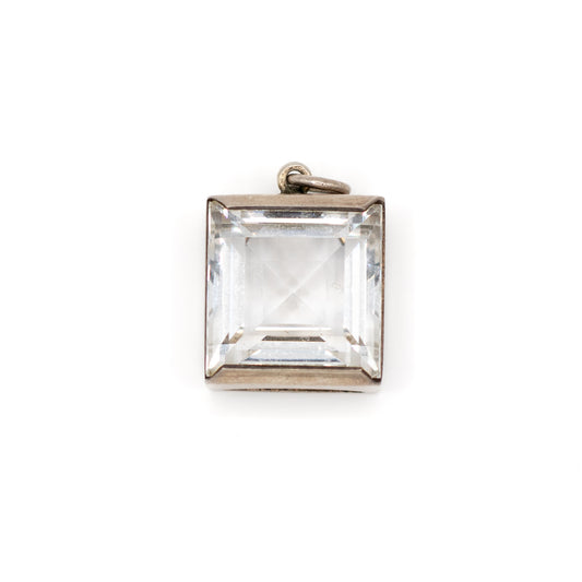 Pendentif vintage en argent et cristal de roche Bengt Hallberg