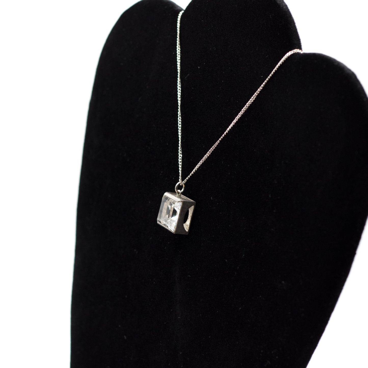 Pendentif vintage en argent et cristal de roche Bengt Hallberg