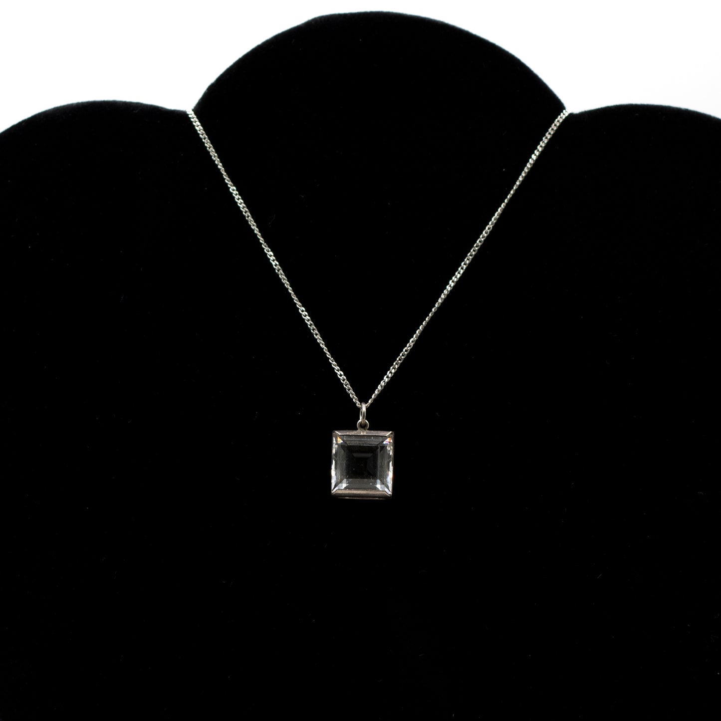 Pendentif vintage en argent et cristal de roche Bengt Hallberg