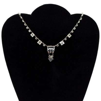 Art Deco Vintage Iris Glass Crystal Necklace