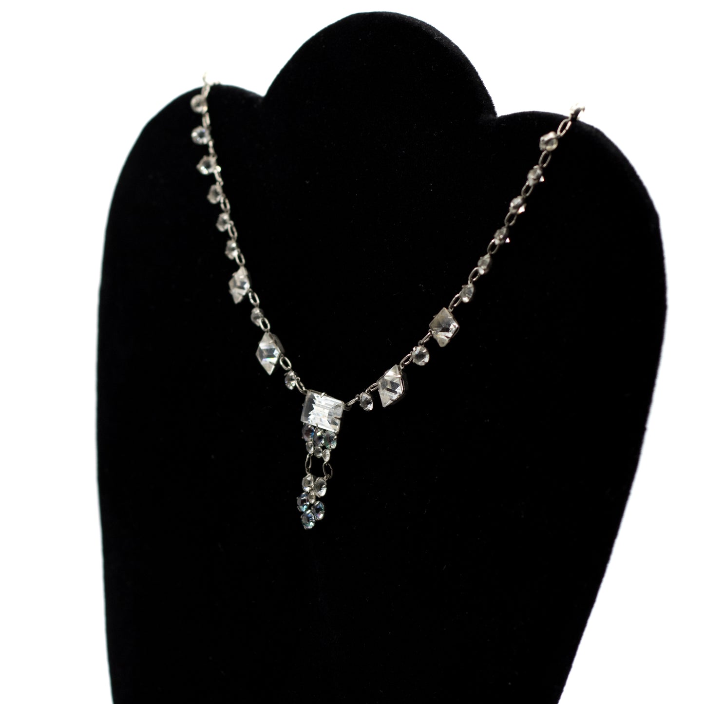 Art Deco Vintage Iris Glass Crystal Necklace
