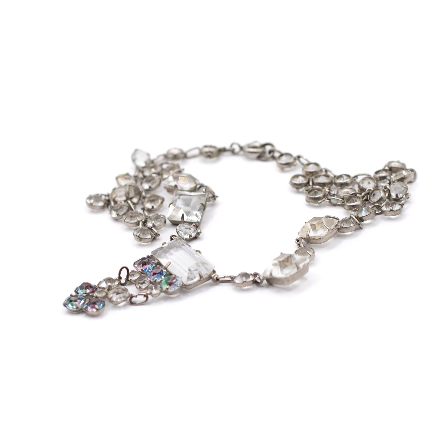 Art Deco Vintage Iris Glass Crystal Necklace