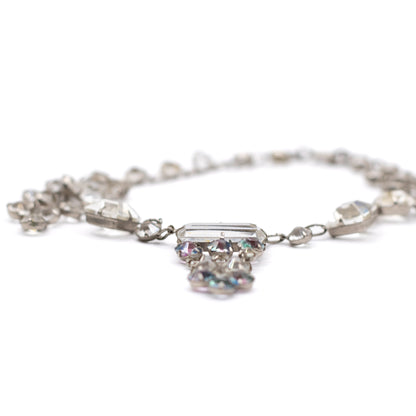 Art Deco Vintage Iris Glass Crystal Necklace