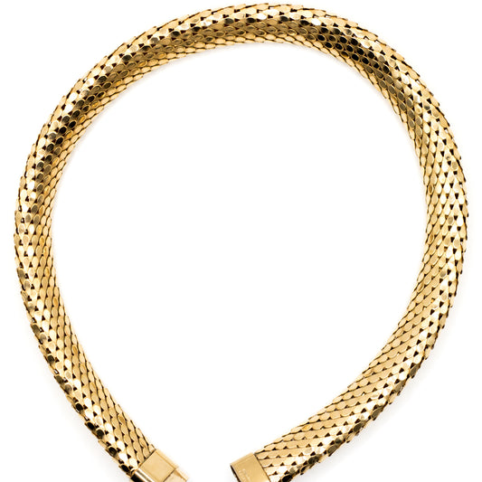 Cascio Bijoux Omega Choker Necklace In Vintage Gold Tone