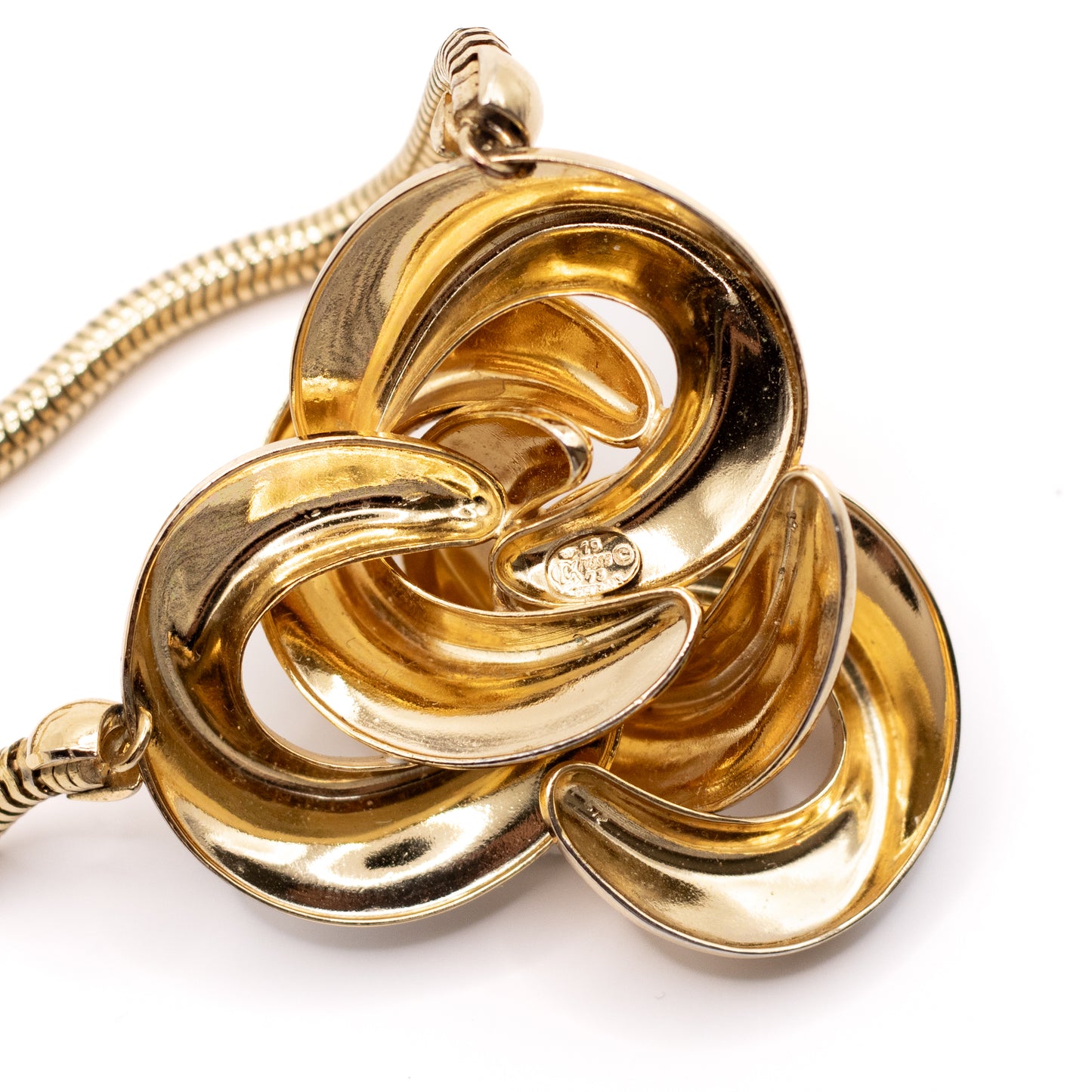 1970s Henkel & Grosse For Dior Vintage Gold Tone Enamel Pendant Necklace