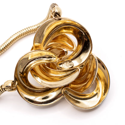 1970s Henkel & Grosse For Dior Vintage Gold Tone Enamel Pendant Necklace