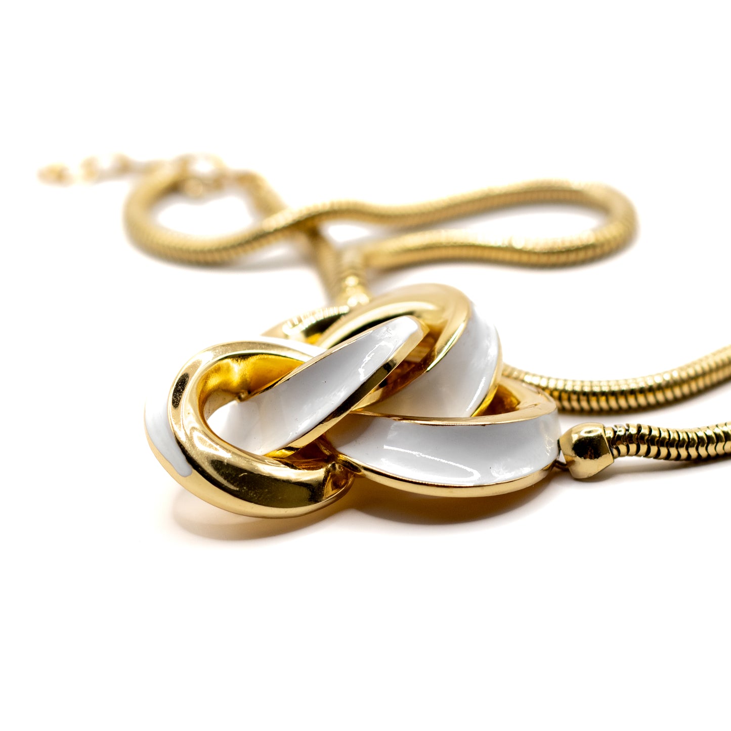 1970s Henkel & Grosse For Dior Vintage Gold Tone Enamel Pendant Necklace