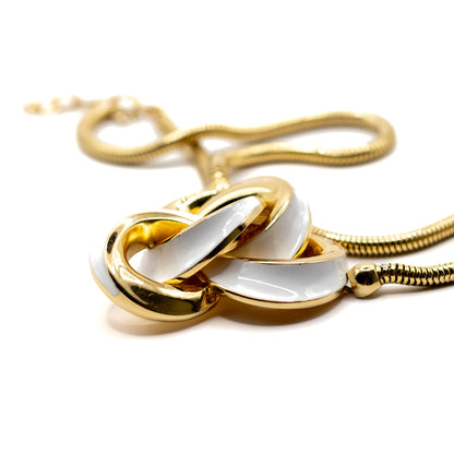 1970s Henkel & Grosse For Dior Vintage Gold Tone Enamel Pendant Necklace