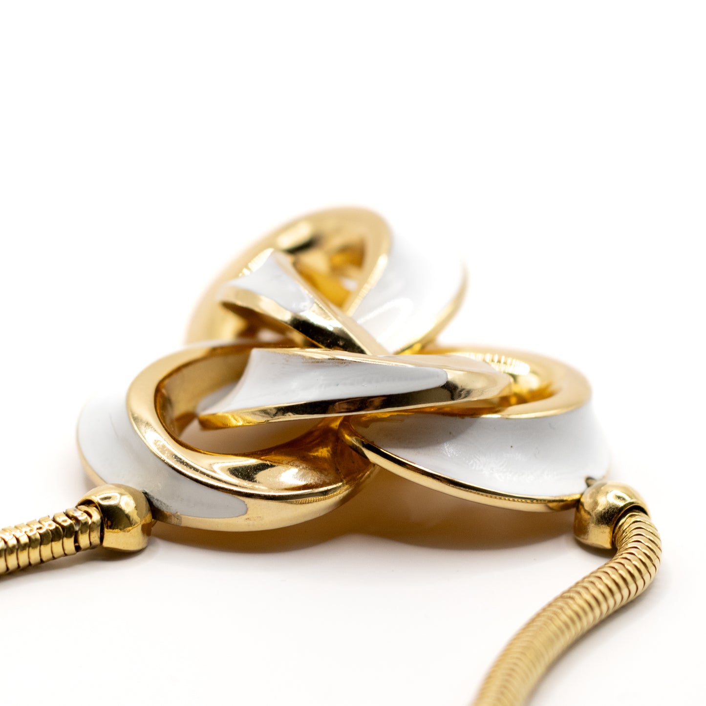 1970s Henkel & Grosse For Dior Vintage Gold Tone Enamel Pendant Necklace