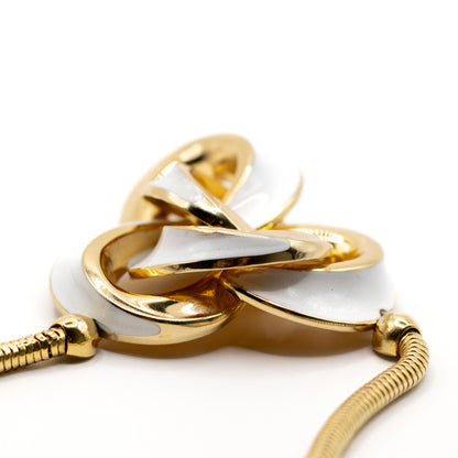 1970s Henkel & Grosse For Dior Vintage Gold Tone Enamel Pendant Necklace