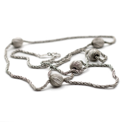 1960s Henkel & Grosse For Dior Vintage Silver Tone Long Necklace