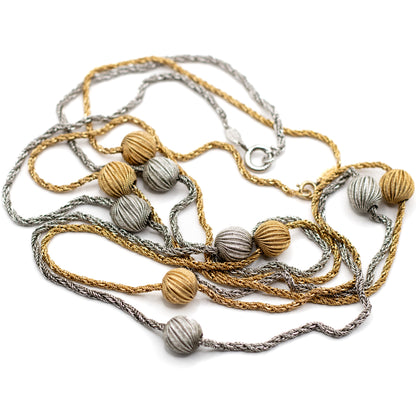 1960s Henkel & Grosse For Dior Vintage Silver Tone Long Necklace