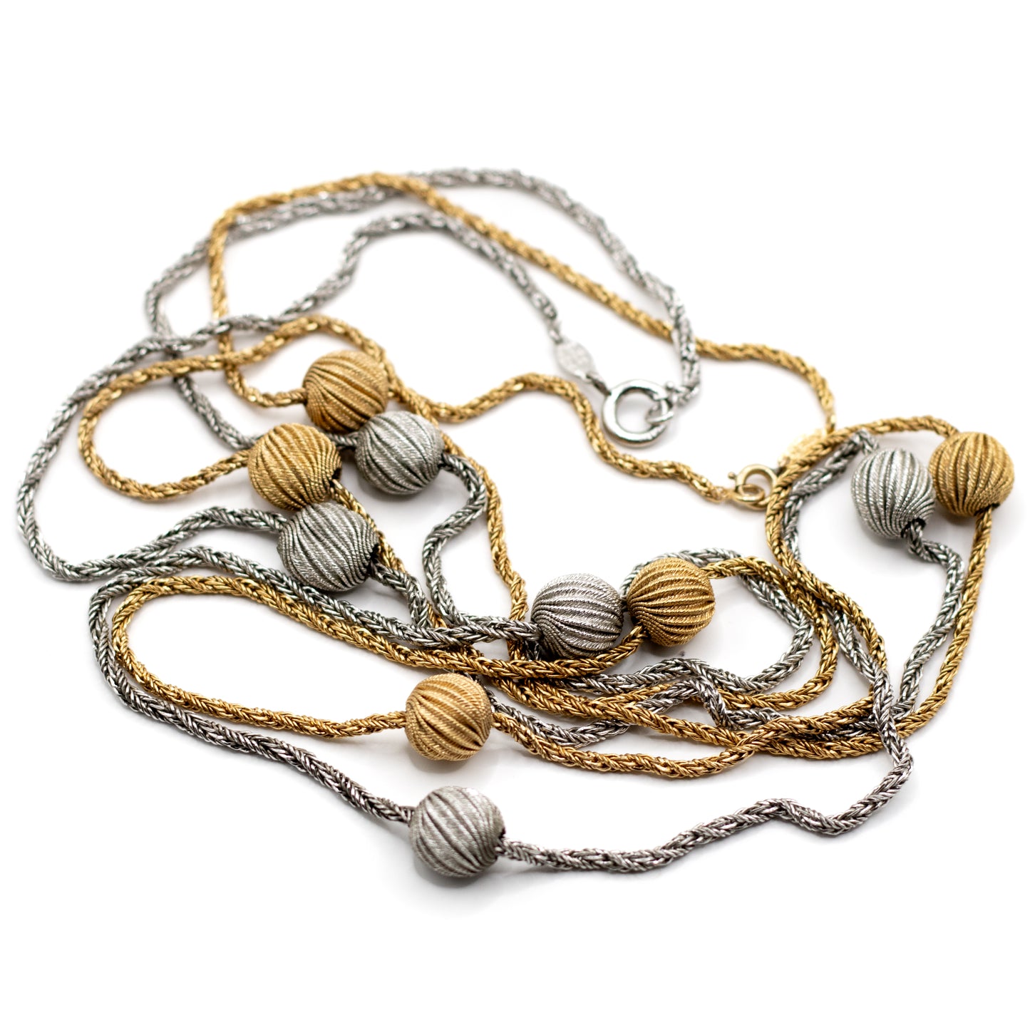 1960s Henkel & Grosse For Dior Vintage Silver Tone Long Necklace
