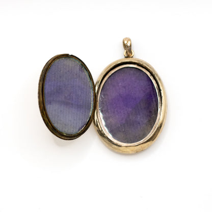 Victorian Antique Rolled Gold Black Enamel Monogram Locket
