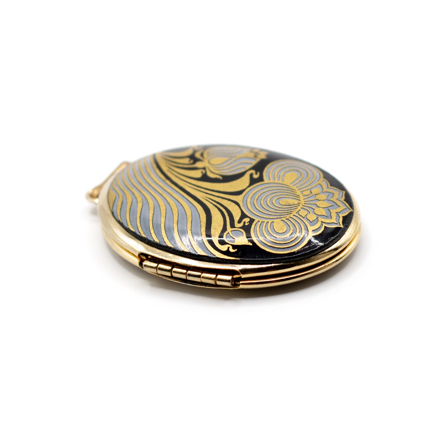 Medaillon mit Blumenmuster aus Emaille im österreichischen Vintage-Stil