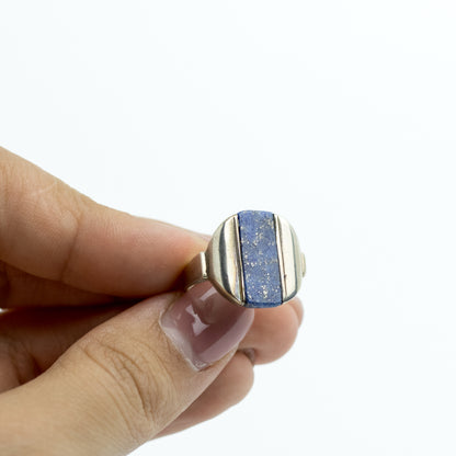 Theodor Fahrner 1930s Art Deco Silver Ring with Lapis Lazuli