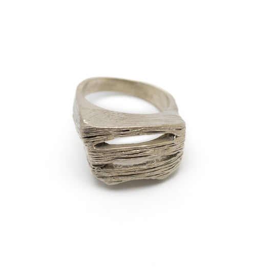Hans Steffin Vintage Brutalist Sterling Silver Ring
