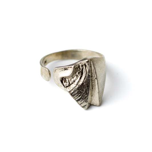 Matti Hyvarinen Vintage Finnish Brutalist Silver Ring