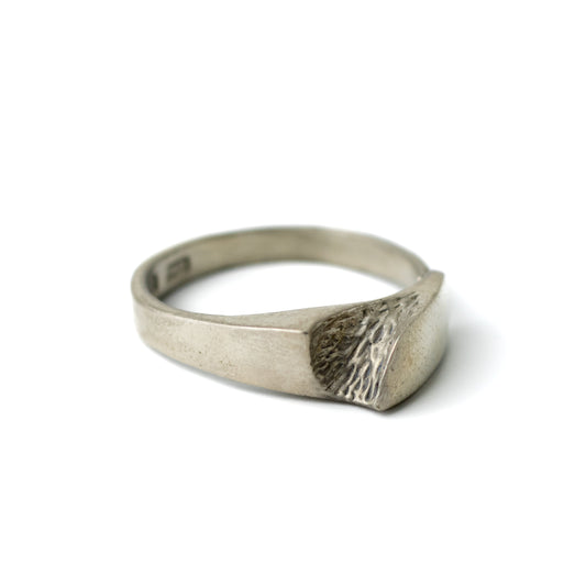 Matti J Hyvarinen Vintage Finnish Brutalist Minimalist Silver Ring