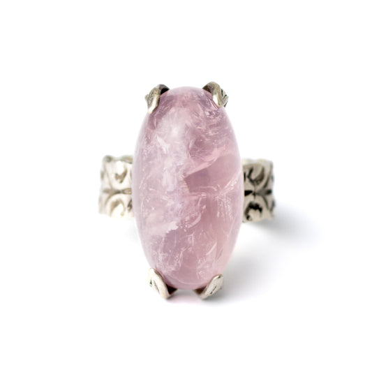 Helmut von Kleist Vintage Silver Ring with Rose Quartz