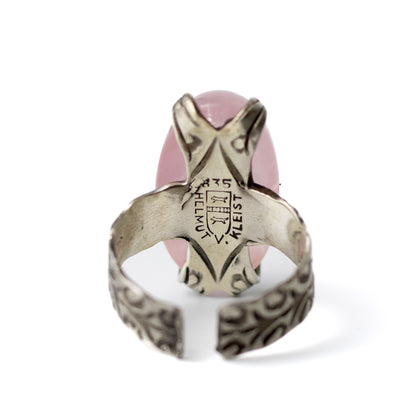 Helmut von Kleist Vintage Silver Ring with Rose Quartz