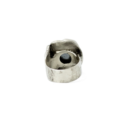 Monika & Burkhard OLY Brutalist Silver Ring with Bloodstone and Garnet