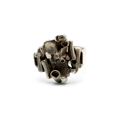 JUHLS Sterling Silver Brutalist Tundra Ring