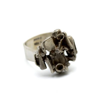 JUHLS Sterling Silver Brutalist Tundra Ring